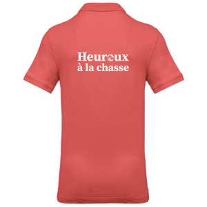 polo-homme-heureux-chasse-dos-corail
