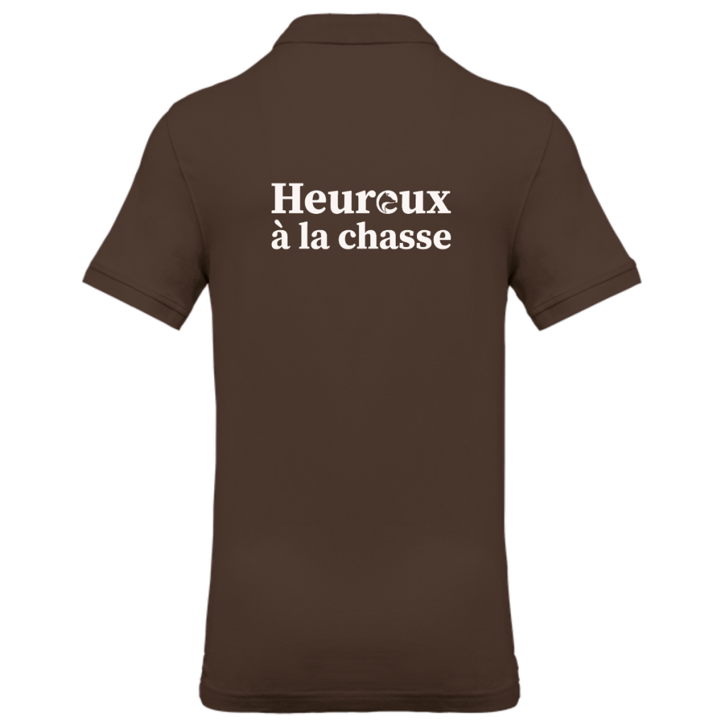 polo-homme-heureux-chasse-dos-marron