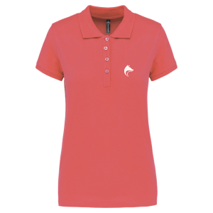 polo-tete-renard-femme-face-corail