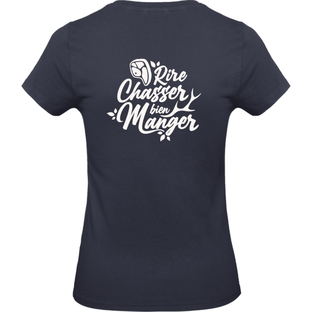 t-shirt-rire-chasser-bien-manger-femme-dos-navy