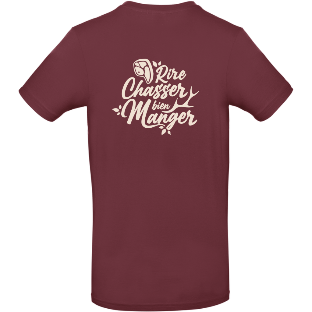 t-shirt-rire-chasser-bien-manger-homme-dos-bordeaux