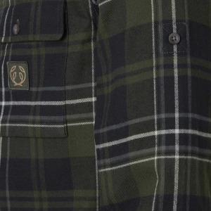 chemise-heron-flannel-green-checked-chevalier-detail